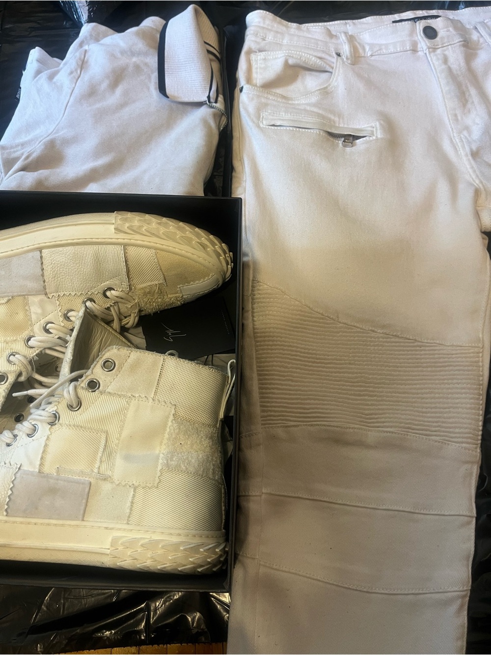 Men's All White Deals, Hugo Boss + Embellish + Giuseppe Set, Bundle Deal (3)